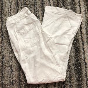 White linen pants